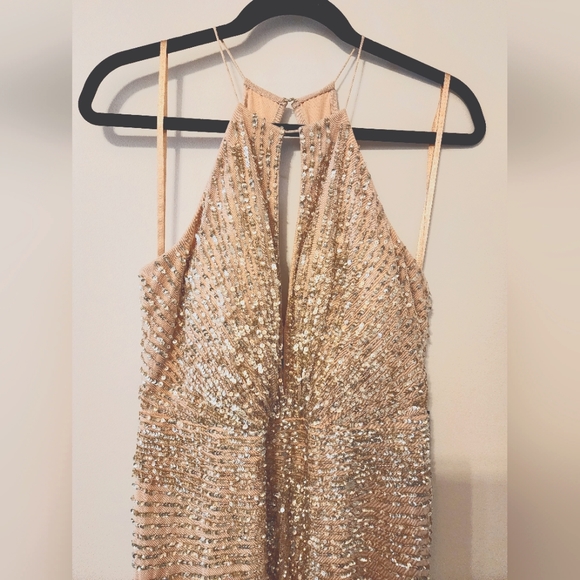 Adrianna Papell Halter Fully Beaded Gown sz 10 NWT - Picture 4 of 9